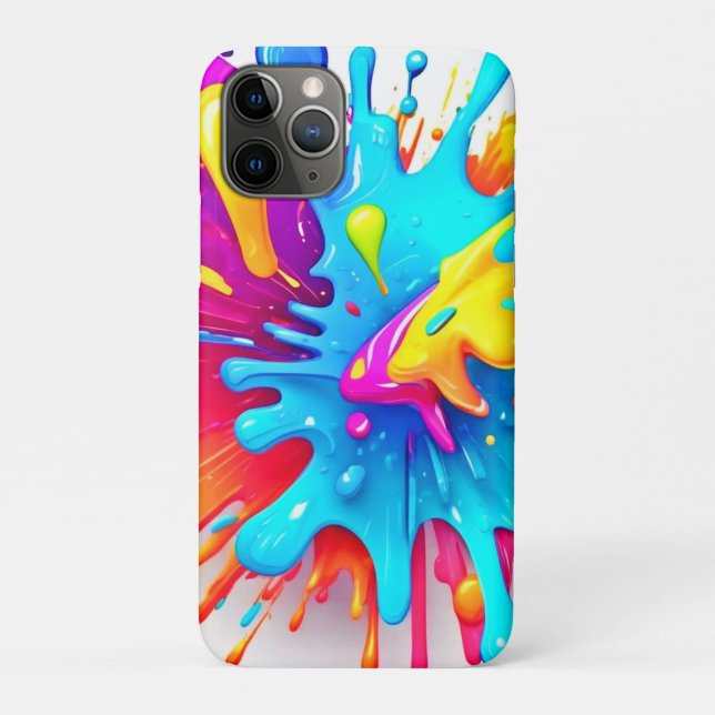 Vibrant Neon Paint Splash Art Case-Mate iPhone Case (Back)