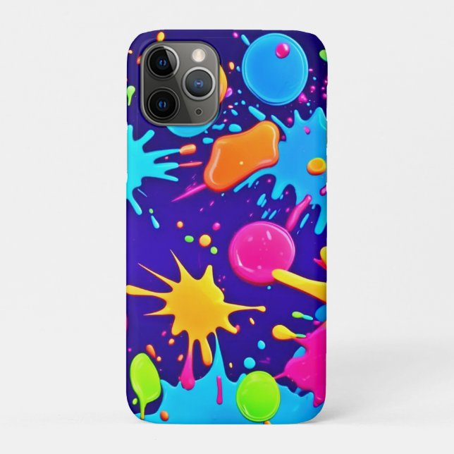 Vibrant Neon Paint Splatter Art Case-Mate iPhone Case (Back)