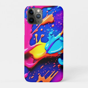 Vibrant Neon Paint Splatter Artwork iPhone 11 Pro Case