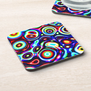 Vibrant Neon Pulse Pattern Coaster
