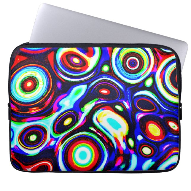 Vibrant Neon Pulse Pattern Laptop Sleeve (Front)