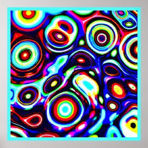 Vibrant Neon Pulse Pattern Poster