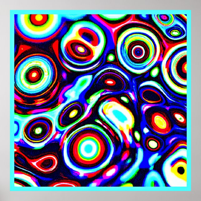 Vibrant Neon Pulse Pattern Poster (Front)