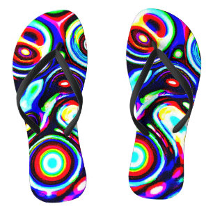 Vibrant Neon Pulse Pattern Thongs