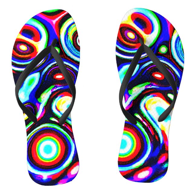Vibrant Neon Pulse Pattern Thongs (Footbed)