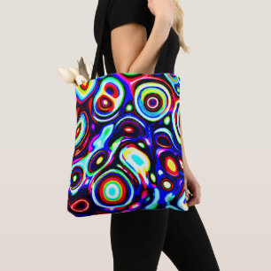 Vibrant Neon Pulse Pattern Tote Bag