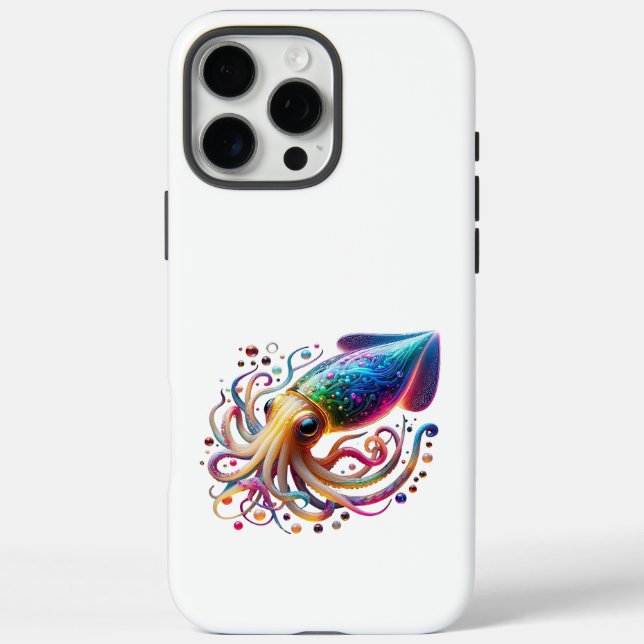 Vibrant Neon Squid – Glowing Colourful Deep Sea Cr Case-Mate iPhone Case (Back)