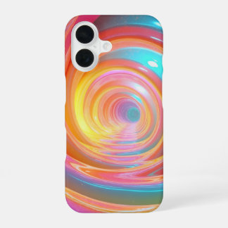Vibrant Neon Swirl Abstract Art iPhone 16 Case