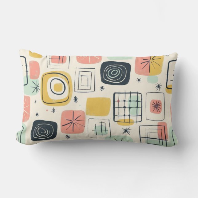Vibrant Neutral Modern Abstract Throw Pillow (Front)