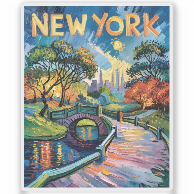 Vibrant New York Central Park USA Van Gogh Style (Front)