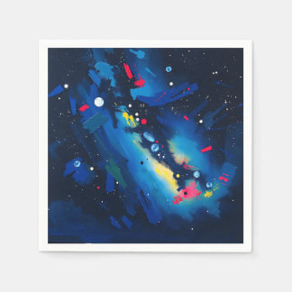 Vibrant Night Sky Abstract Napkin