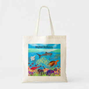Vibrant Ningaloo Coral Reef Inspired Tote Bag