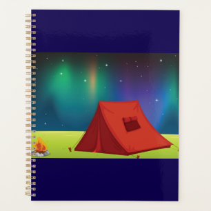 Vibrant Northern Lights Camping Tent Night Planner