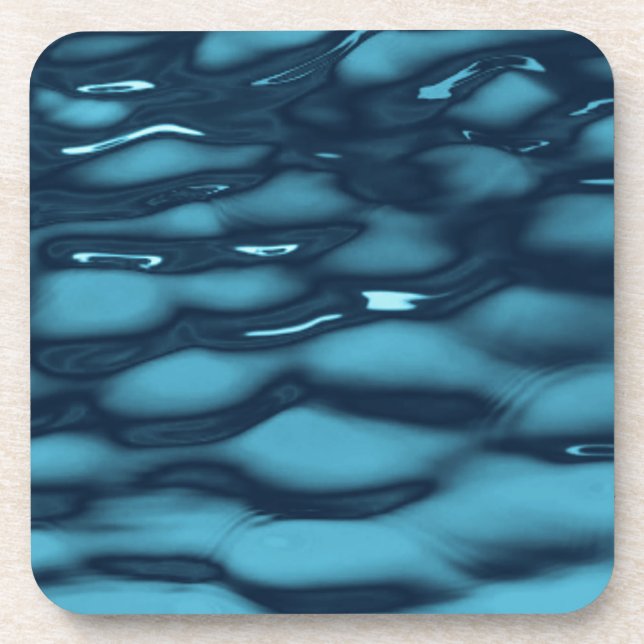 Vibrant Ocean Current Texture Coaster (Front)