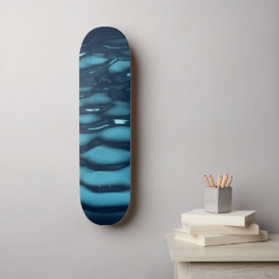 Vibrant Ocean Current Texture Skateboard