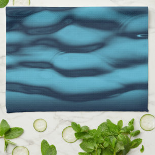Vibrant Ocean Current Texture Tea Towel