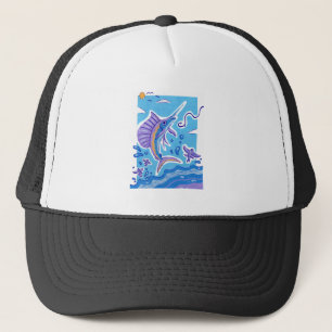 Vibrant Ocean Sailfish Sword Fish in Acrylic Trucker Hat