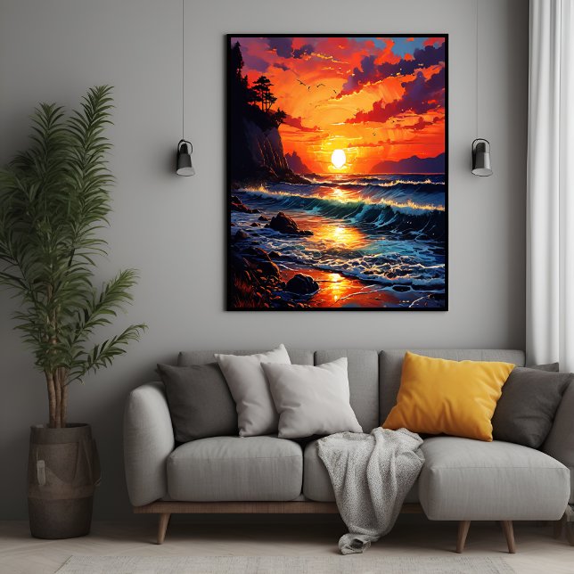 Vibrant Ocean Sunset - Coastal Art Poster (Creator Uploaded)