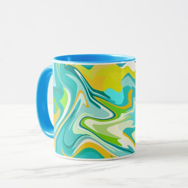 Vibrant Ocean Waves  Mug (Front Left)