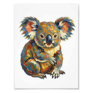 Vibrant Oil Painting Style Colourful Impasto Koala Photo Print