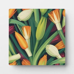 Vibrant Onion Flower Pattern Plaque