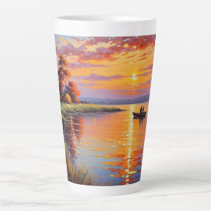 Vibrant Opal: Artistic Glow Latte Mug
