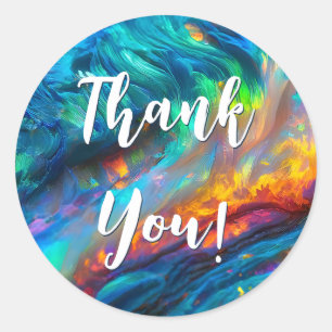 Vibrant Opal Iridescent - Elegant Holographic Classic Round Sticker