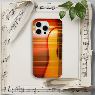 Vibrant Orange Abstract Guitar Art iPhone 16 Case