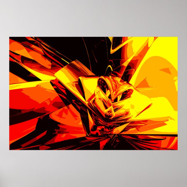 Vibrant Orange Abstract Poster (Front)