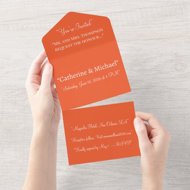 Vibrant Orange All-in-One Invite | Summer Bold (Tearaway)