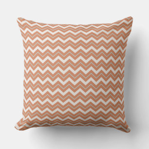 Vibrant Orange and White Chevron Design Cushion