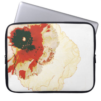vibrant orange and white ranunculus laptop sleeve