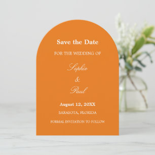 Vibrant Orange Arch Save the Date