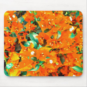 Vibrant Orange Bougainvillea Flowers Mouse Pad