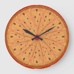 Vibrant Orange Citrus Slice Painted Fruit Mo Large Clock