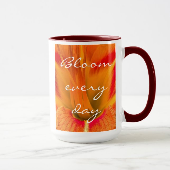 Vibrant orange daylily macro garden floral mug (Right)