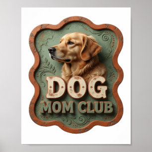 Vibrant Orange DOG MOM CLUB Poster