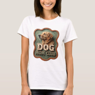 Vibrant Orange DOG MOM CLUB Wearable Art T-Shirt