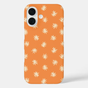 Vibrant Orange Floral Blender Warm Tropical iPhone 16 Case