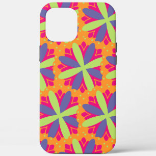 Vibrant Orange Floral Shapes iPhone 12 Pro Max Case