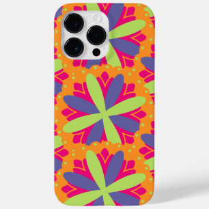 Vibrant Orange Floral Shapes Case-Mate iPhone 14 Pro Max Case