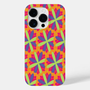 Vibrant Orange Floral Shapes Case-Mate iPhone 14 Pro Case