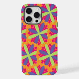 Vibrant Orange Floral Shapes iPhone 15 Pro Max Case