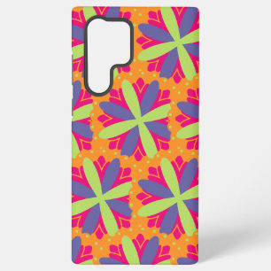 Vibrant Orange Floral Shapes Samsung Galaxy Case