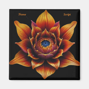Vibrant Orange Flower Head Plant Botanical Art Magnet