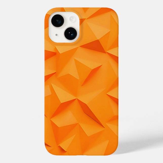 Vibrant Orange Geometric iPhone Case Stylish Matte (Back)