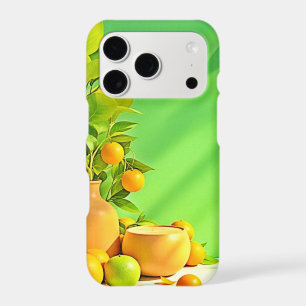 Vibrant Orange Green Still Life Design