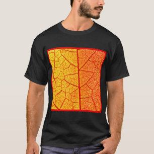 Vibrant Orange Leaf Pattern T-Shirt