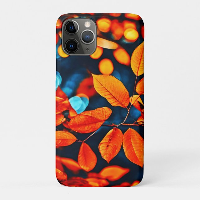 Vibrant Orange Leaves Art Case-Mate iPhone Case (Back)