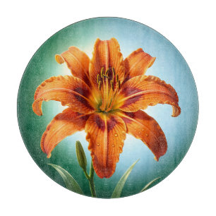 Vibrant Orange Lily Flower Bloom Cutting Board